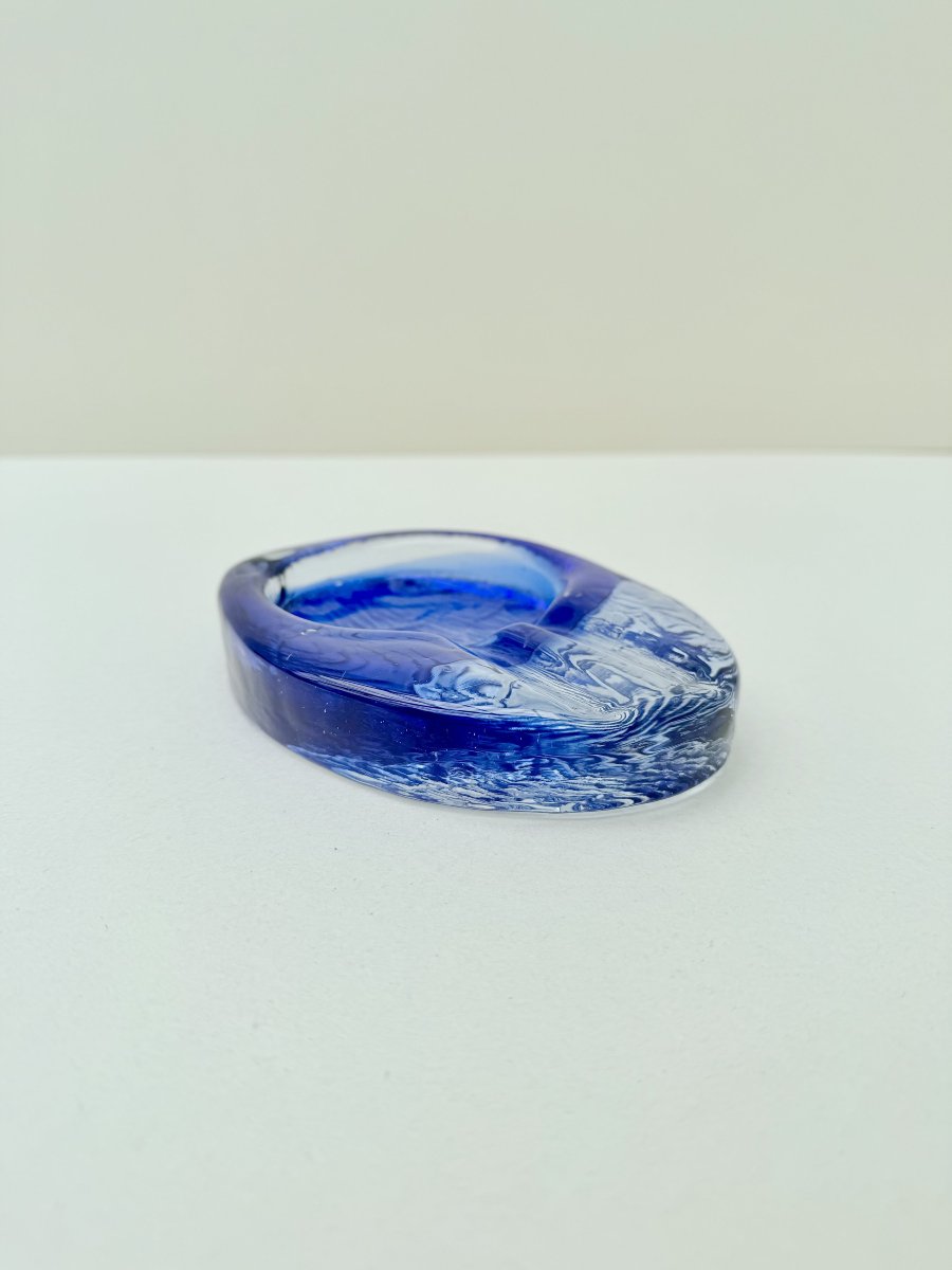 Hand-blown Glass Trinket Tray, Italy 1970  -photo-2