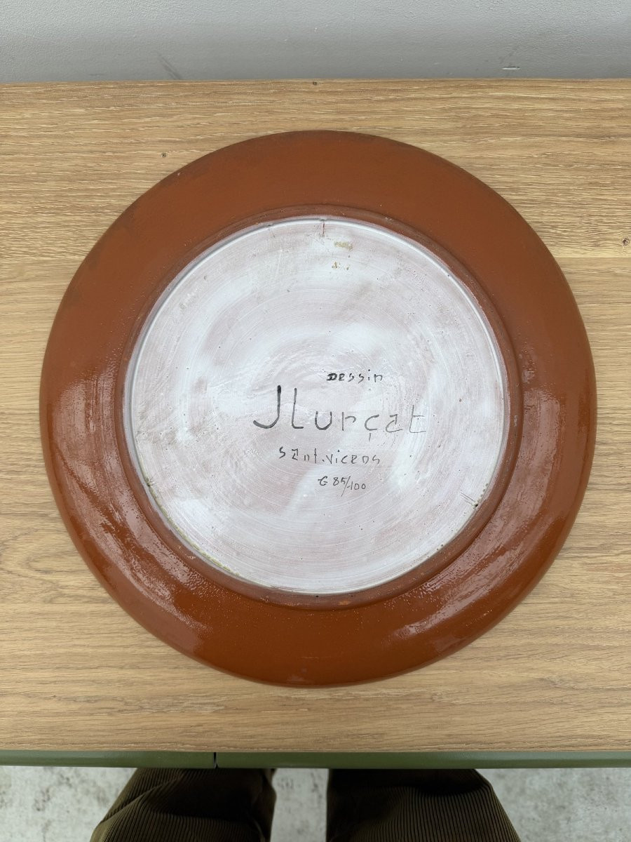 Jean Lurçat Ceramic Plate For Sant Vicens, No. 86/100, France 1950 -photo-3