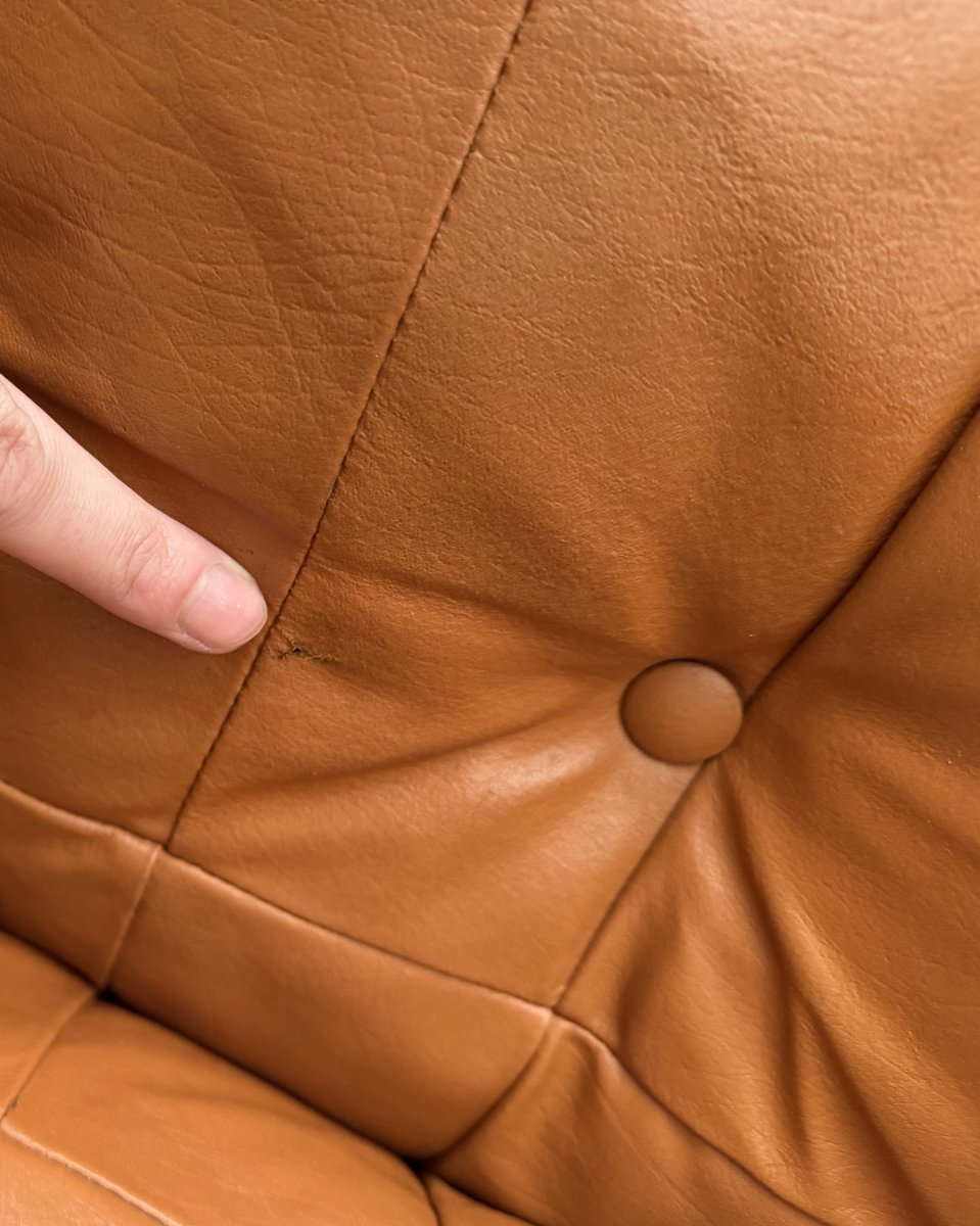 Pair Of Armchairs In Solid Pine And Leather, 1970-photo-3