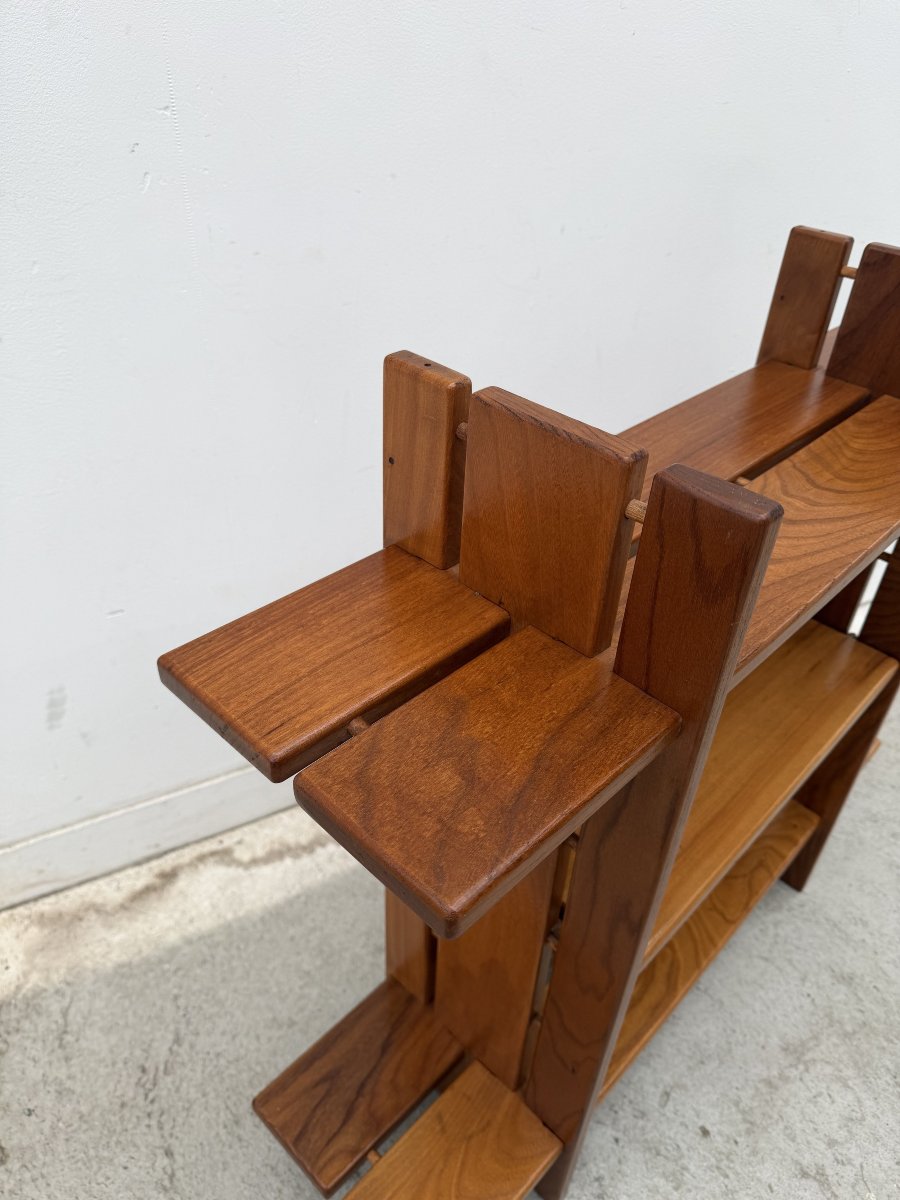 Étagère mural de Maison REGAIN en orme massif, 1960  -photo-4