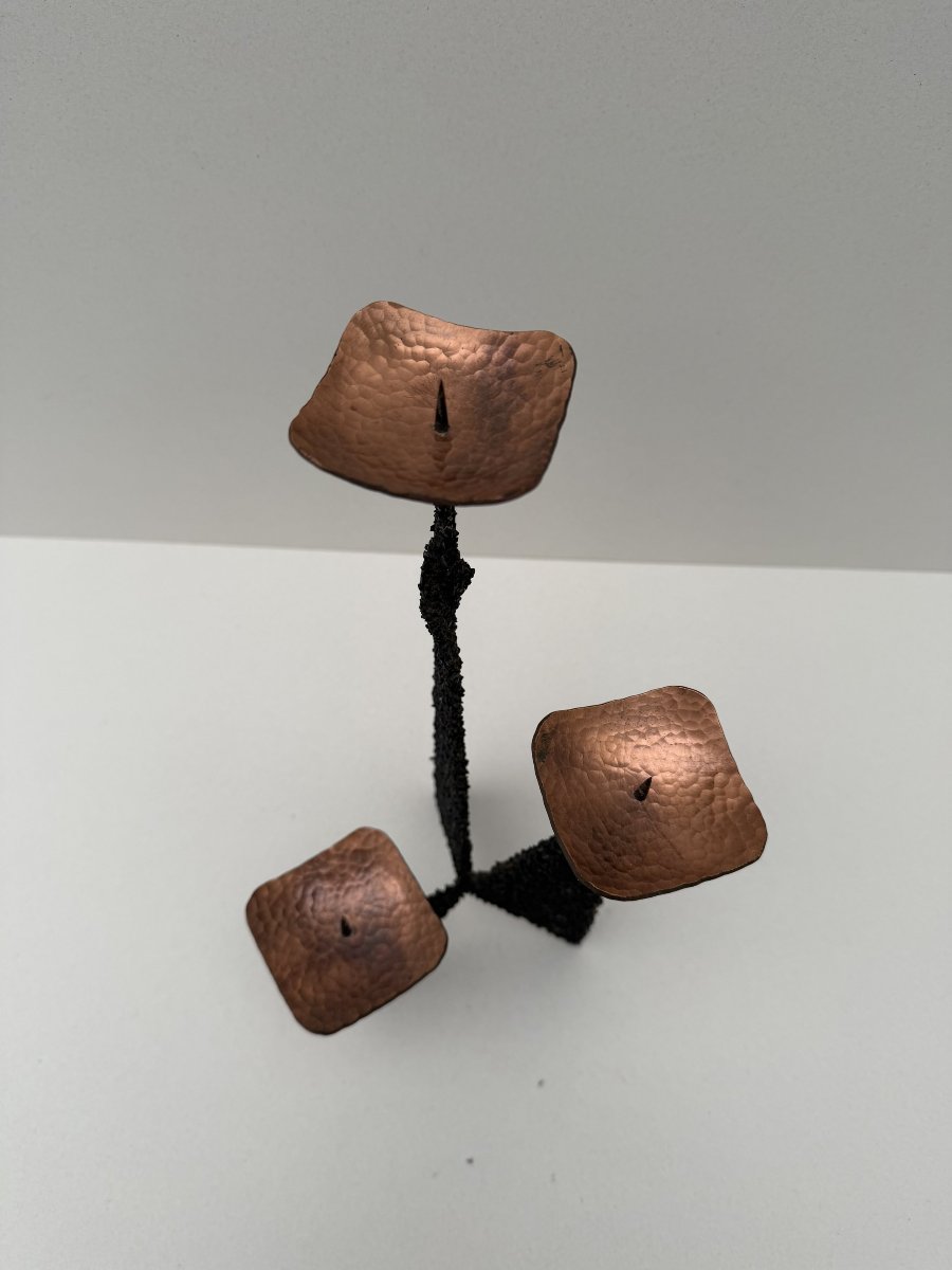 Modernist Metal Candlestick, 1960  -photo-4