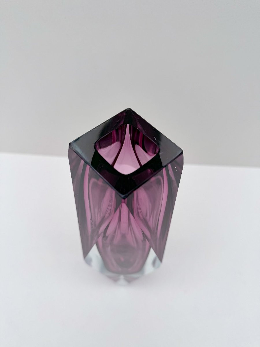 Sommerso Vase - Murano Blown Glass, Italy 1970  -photo-2
