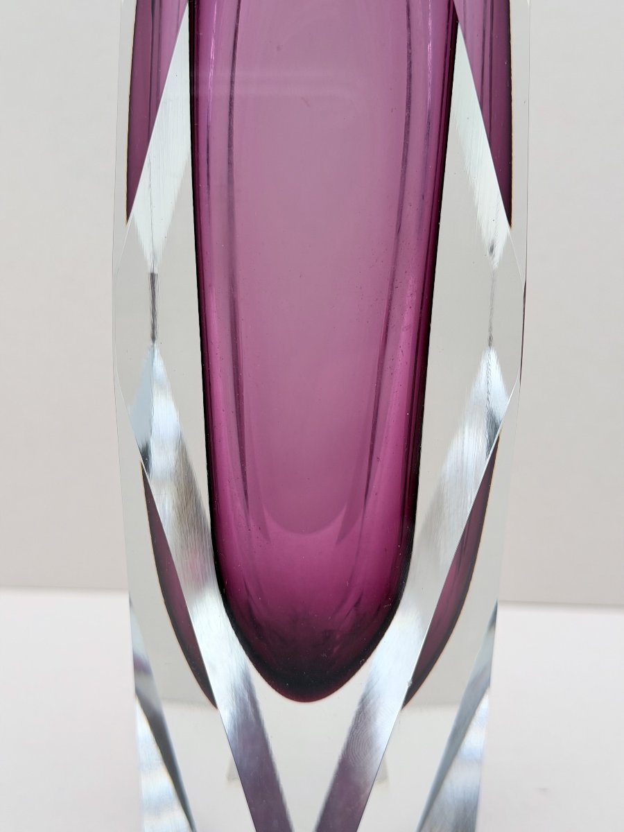 Sommerso Vase - Murano Blown Glass, Italy 1970  -photo-4