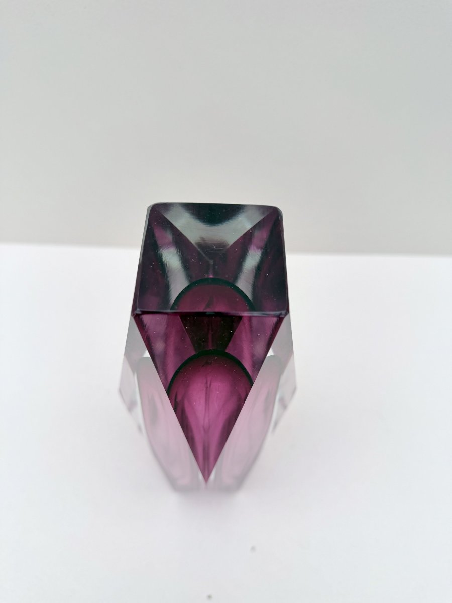 Sommerso Vase - Murano Blown Glass, Italy 1970  -photo-1