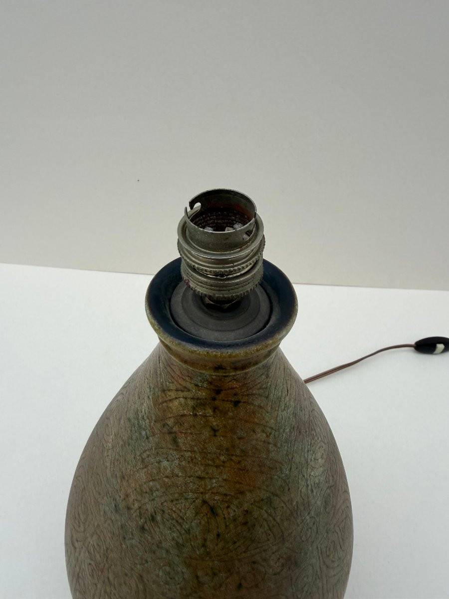 Unique Ceramic Lamp Base From La Grange Au Potier, France 1960  -photo-3