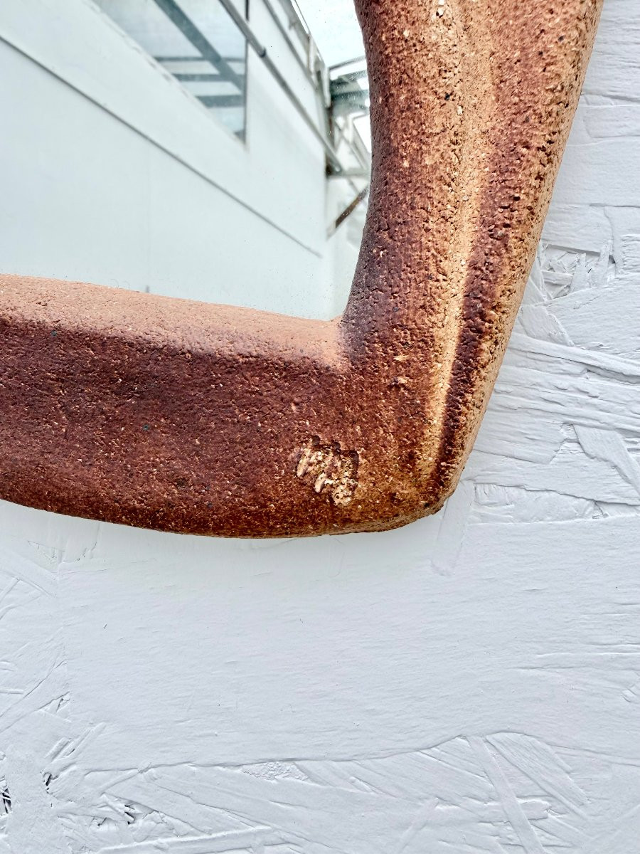 Miroir mural en céramique signé-photo-2