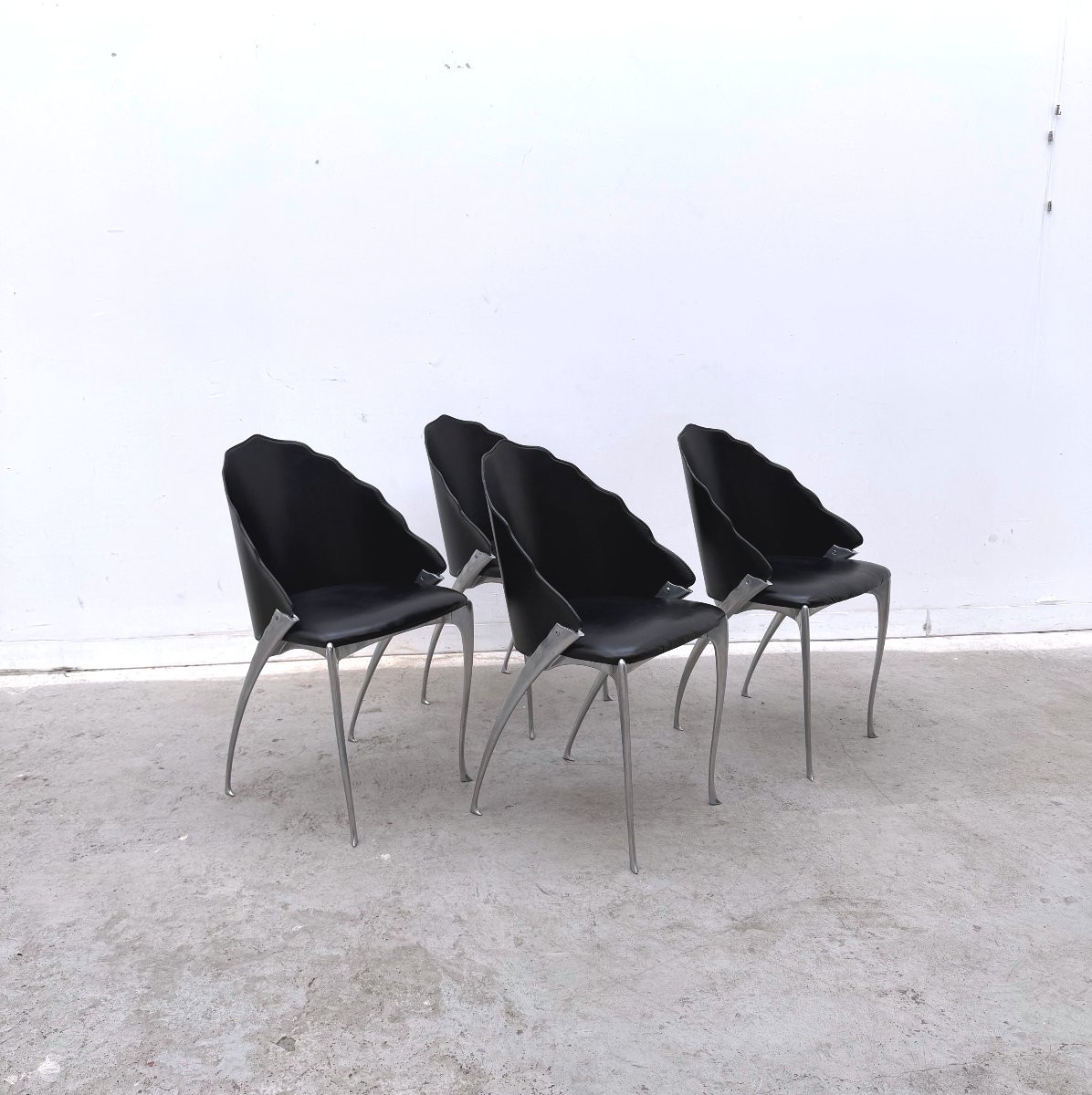 Set Of 4 Chairs By Bernard Dequet For Protis France Design, 1980-photo-3