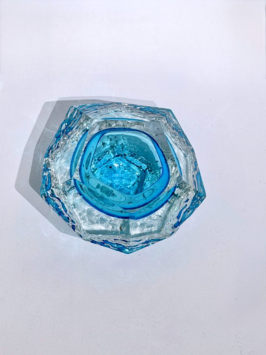 Sommerso - Murano Trinket Tray In Blown Glass, Italy 1970-photo-3
