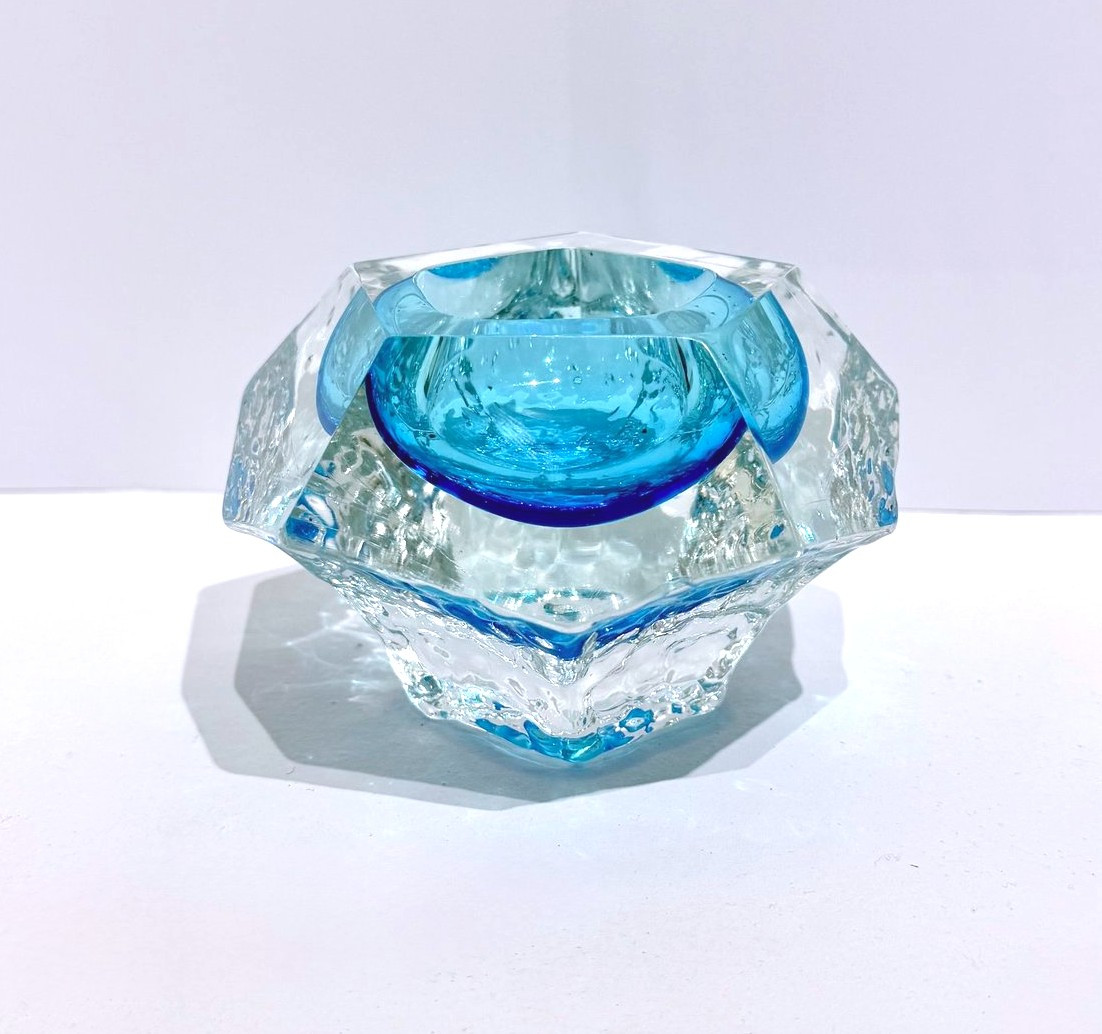 Sommerso - Murano Trinket Tray In Blown Glass, Italy 1970