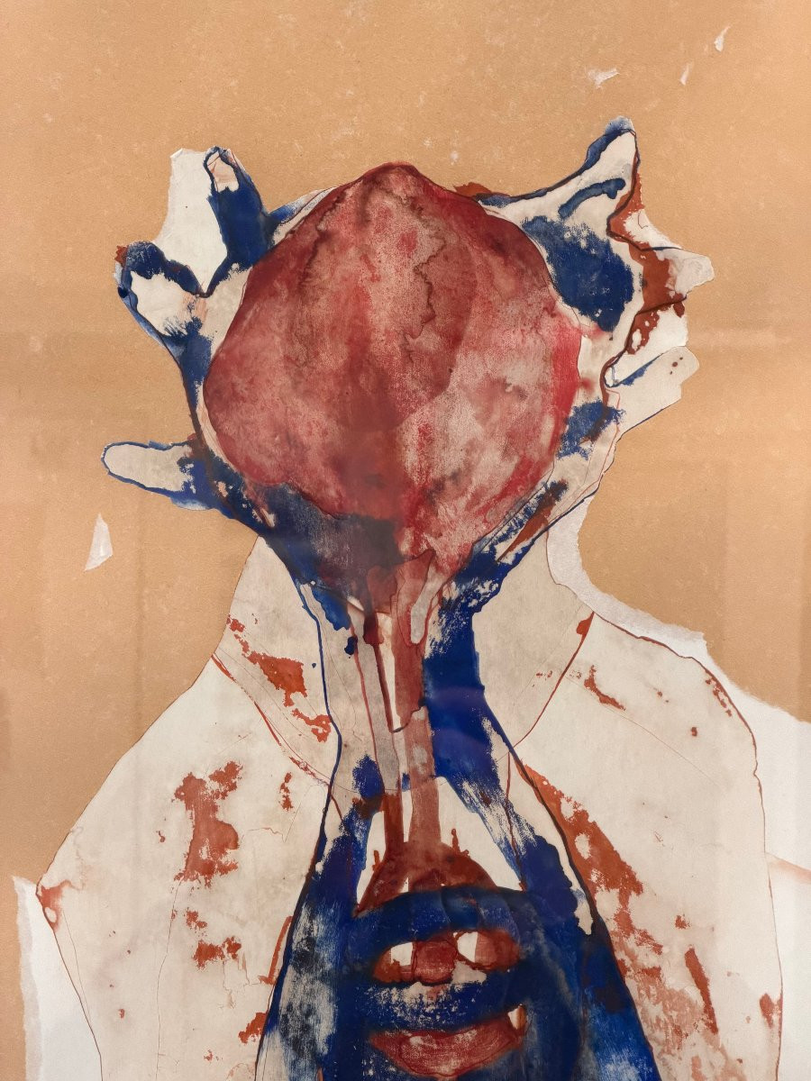 Mixed Media Painting On Paper By Sandra Martagex, Circa 1996  -photo-2