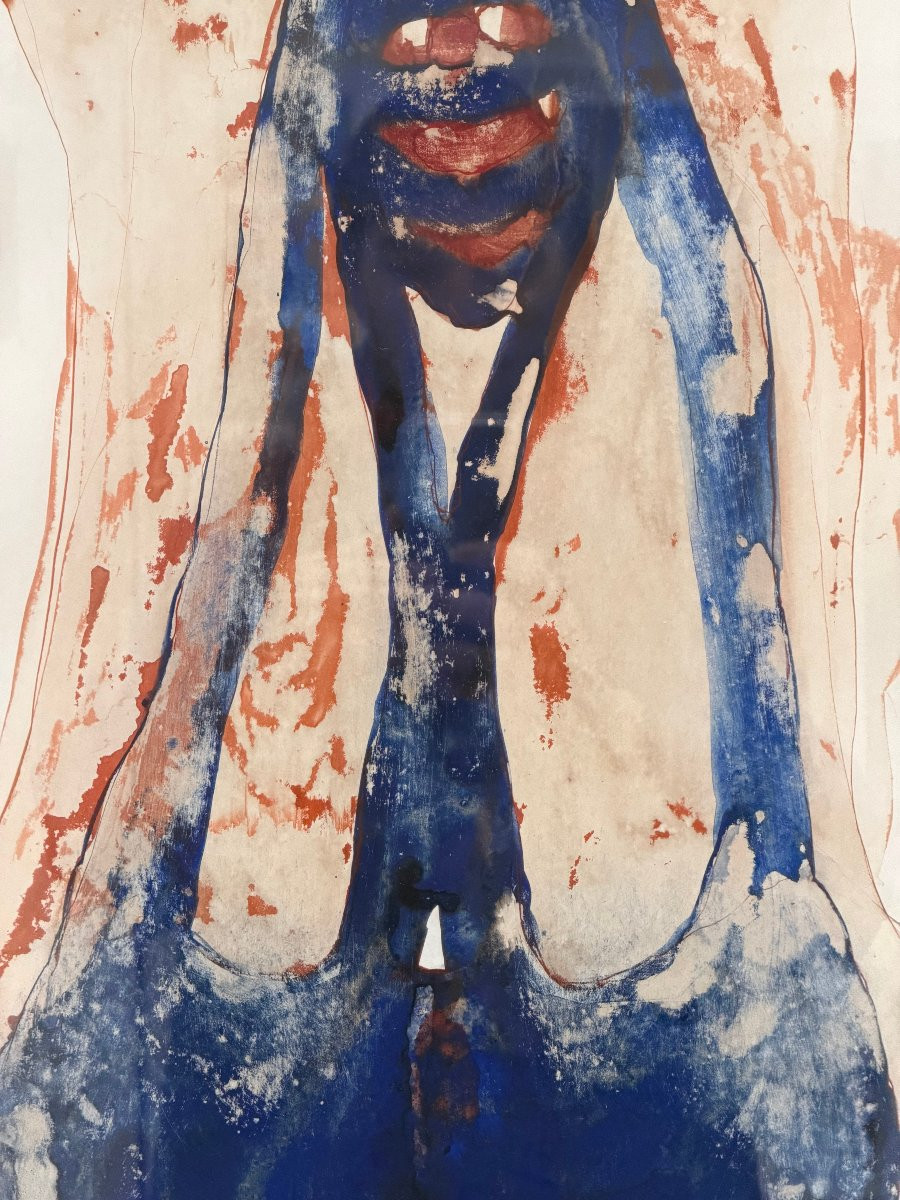 Mixed Media Painting On Paper By Sandra Martagex, Circa 1996  -photo-3