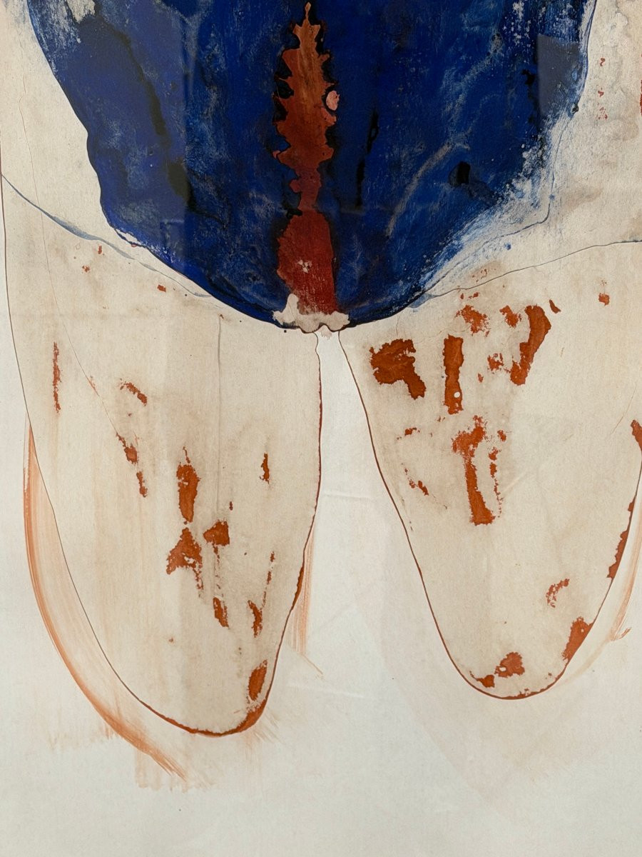 Mixed Media Painting On Paper By Sandra Martagex, Circa 1996  -photo-4