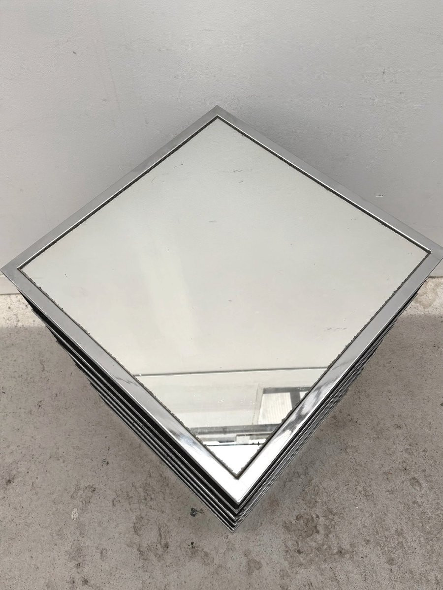 Colonne en miroir, chrome et nubuck, 1970  -photo-6