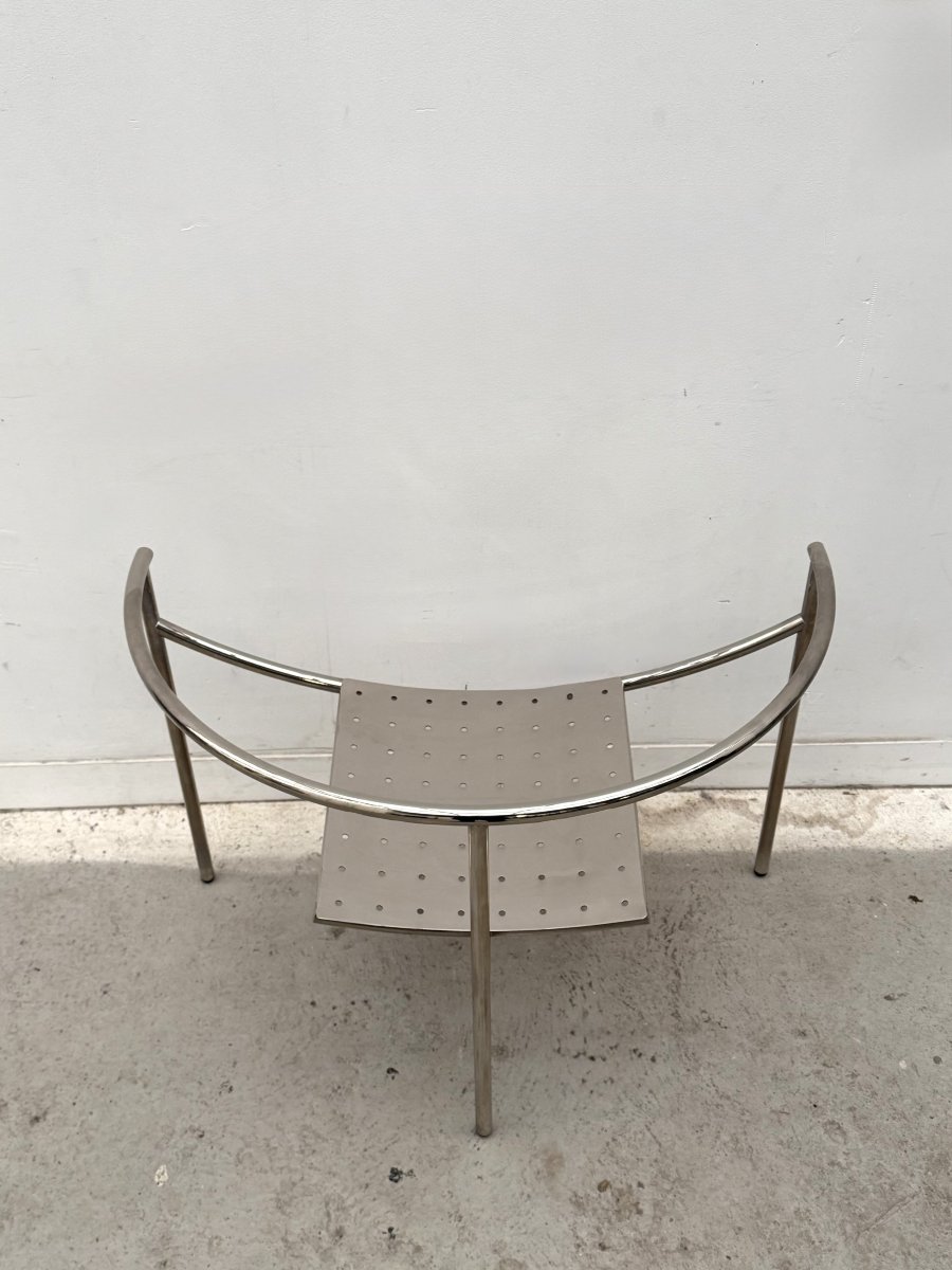 Fauteuil "Dr Sonderbar" de Philippe STARCK pour XO en acier chromé, 1980  -photo-1