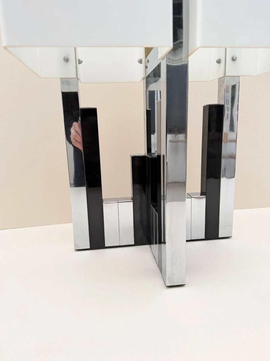 Lumica Lamp In Chrome Metal, Spain 1970  -photo-2