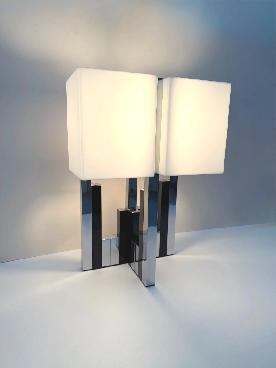 Lumica Lamp In Chrome Metal, Spain 1970  -photo-1