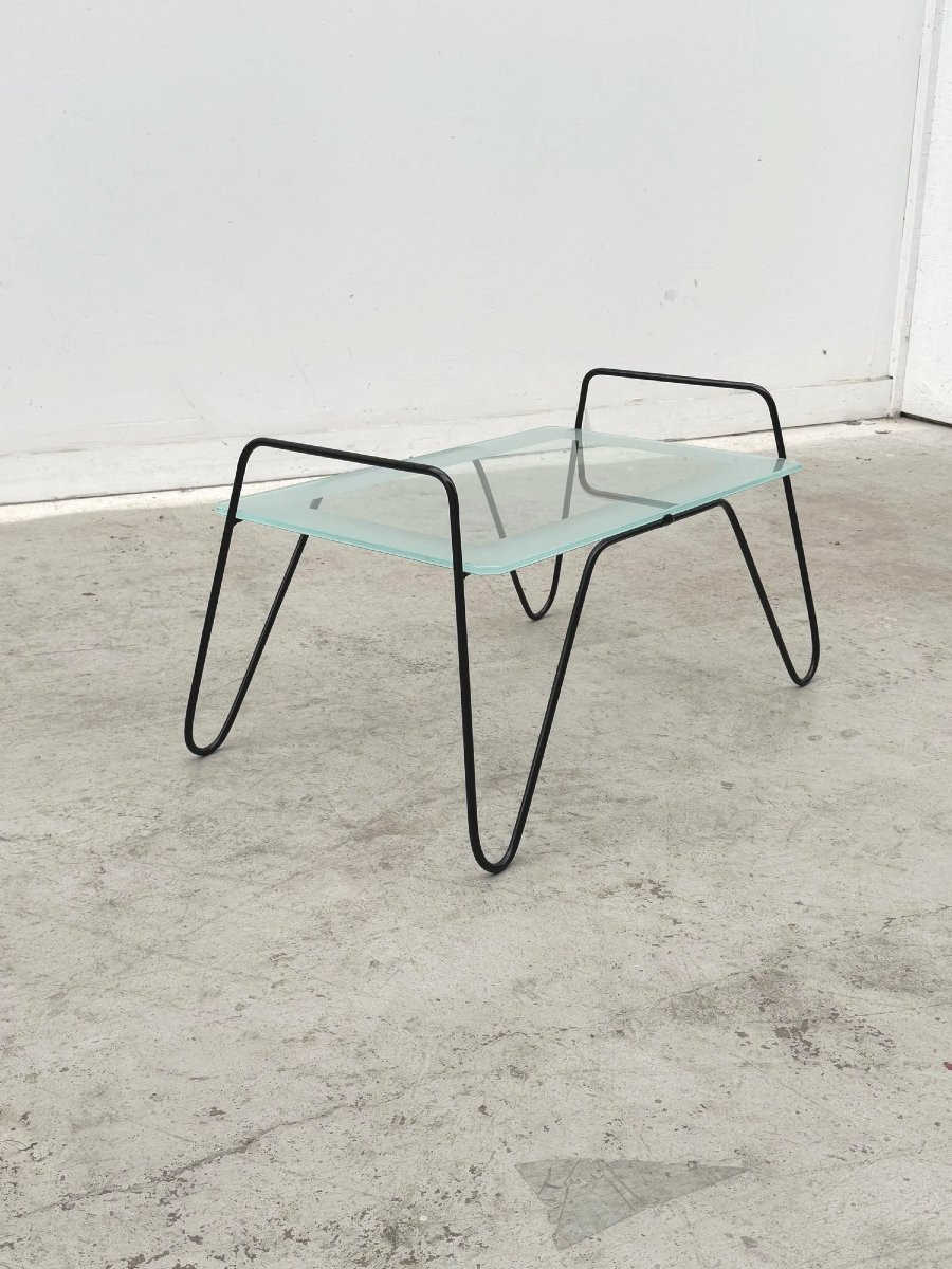 Coffee Table In Metal And Glass, France 1950  -photo-2