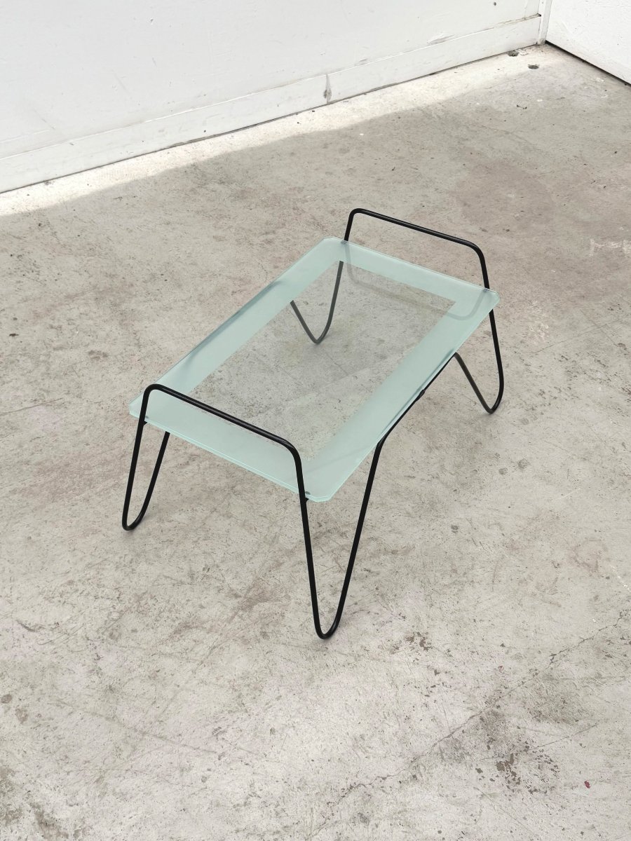 Coffee Table In Metal And Glass, France 1950  -photo-3