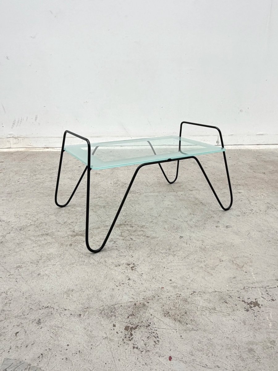 Coffee Table In Metal And Glass, France 1950  -photo-4