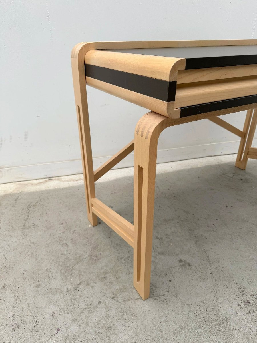 Bureau en bois massif et formica réalisé par un ébeniste -photo-3