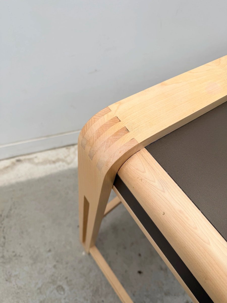 Bureau en bois massif et formica réalisé par un ébeniste -photo-4