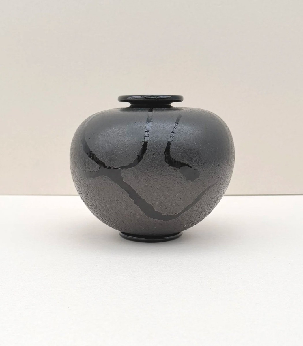 Vase en verre de Robert PIERINI, France 1980  