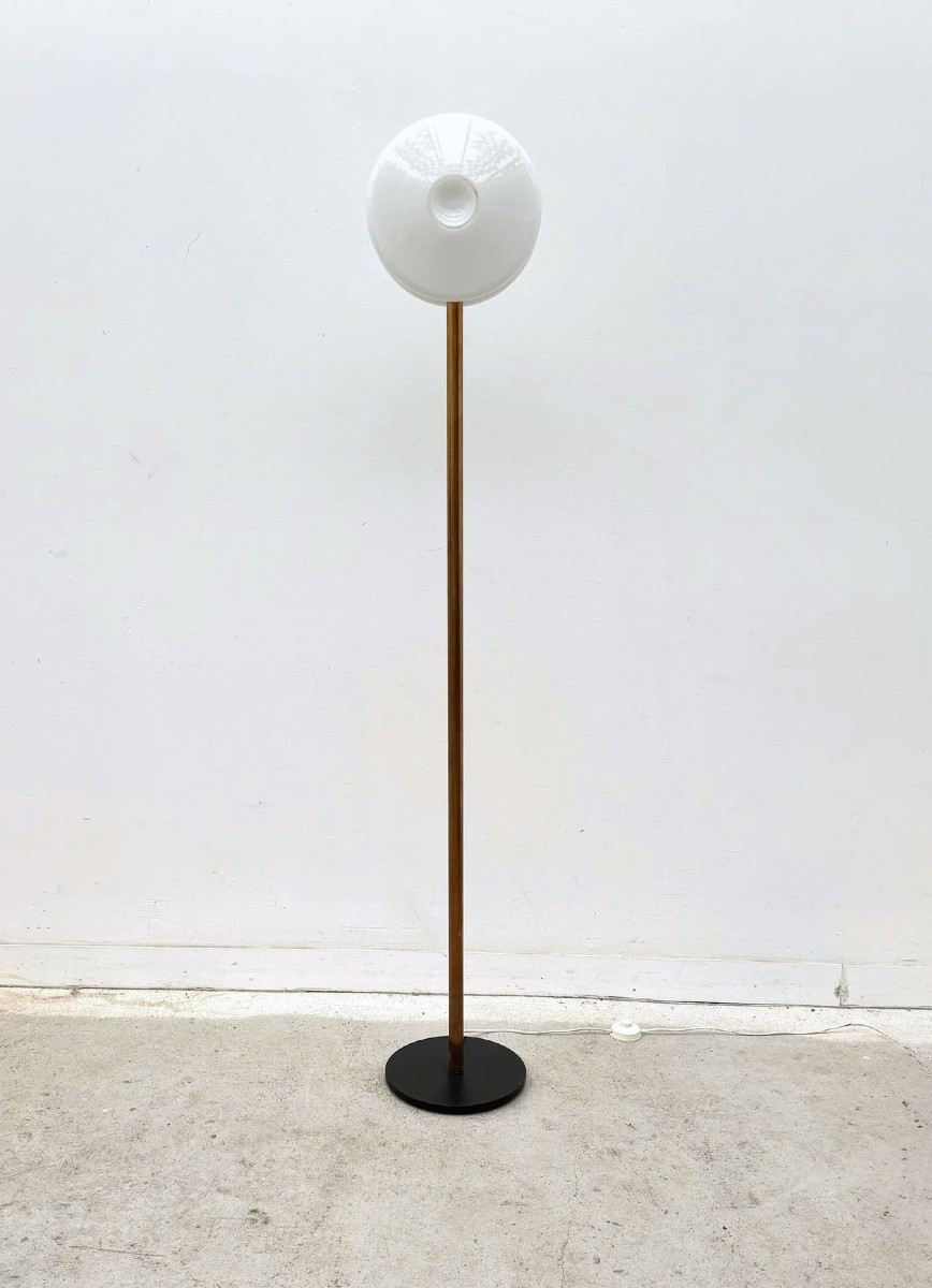 Lampadaire par De Majo en verre de Murano et laiton, Italy 1960