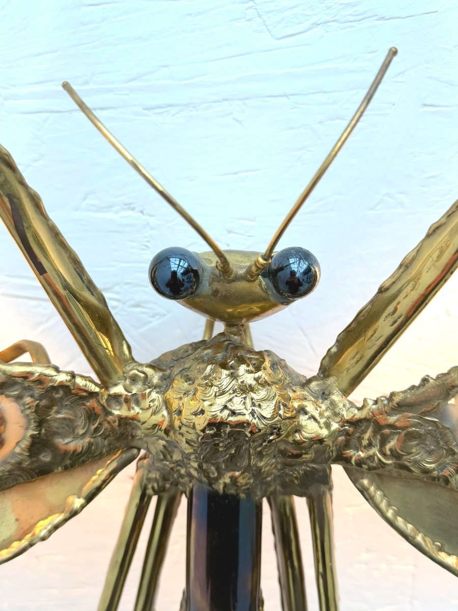 Applique "Libellule" de Jacques DUVAL BRASSEUR en laiton et Agathe, 1970 -photo-4