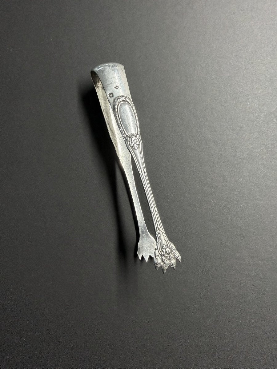 Solid Silver Sugar Tongs, Minerva Napoleon III Style, 19th Century  -photo-4
