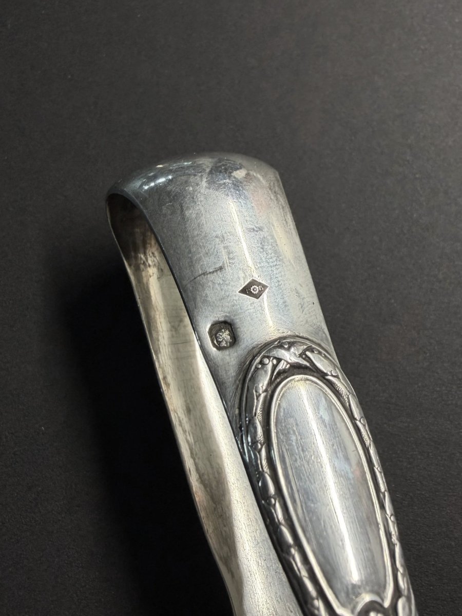 Solid Silver Sugar Tongs, Minerva Napoleon III Style, 19th Century  -photo-1