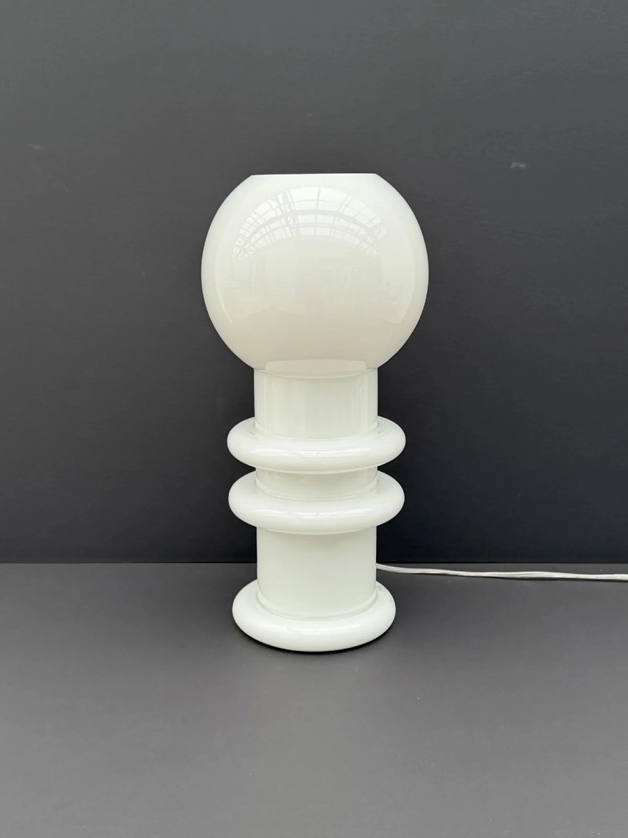 Aiko Lamp, Murano Glass In Opaline, Italy 1970  