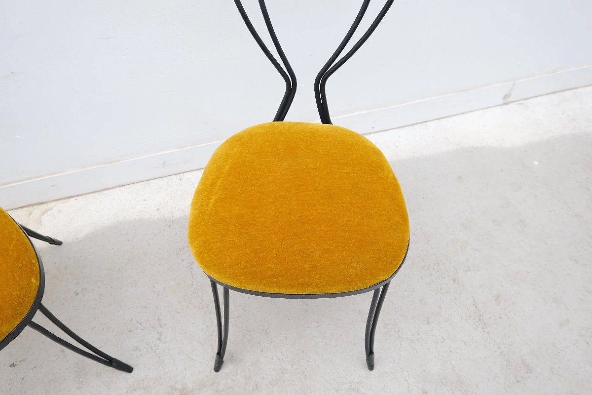 Paire de chaises décorative en fer forgé, France 1940 -photo-4