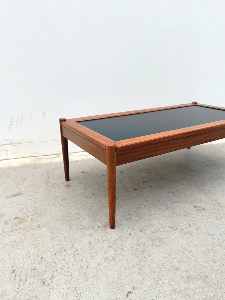 Scandinavian Coffee Table In Teak And Black Formica, 1960  -photo-2