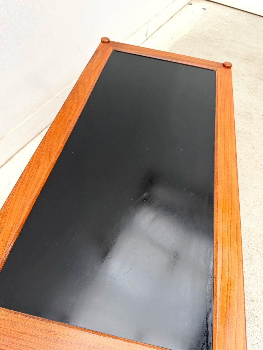 Scandinavian Coffee Table In Teak And Black Formica, 1960  -photo-4