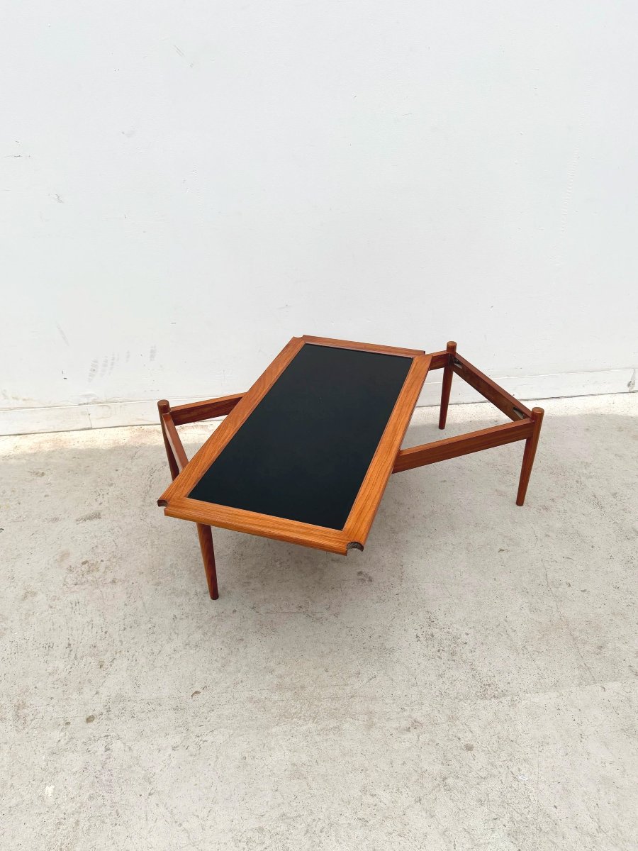 Scandinavian Coffee Table In Teak And Black Formica, 1960  -photo-2