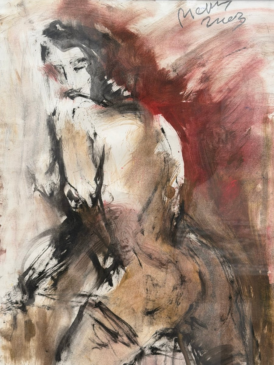 Technique mixte sur papier signé  -photo-2