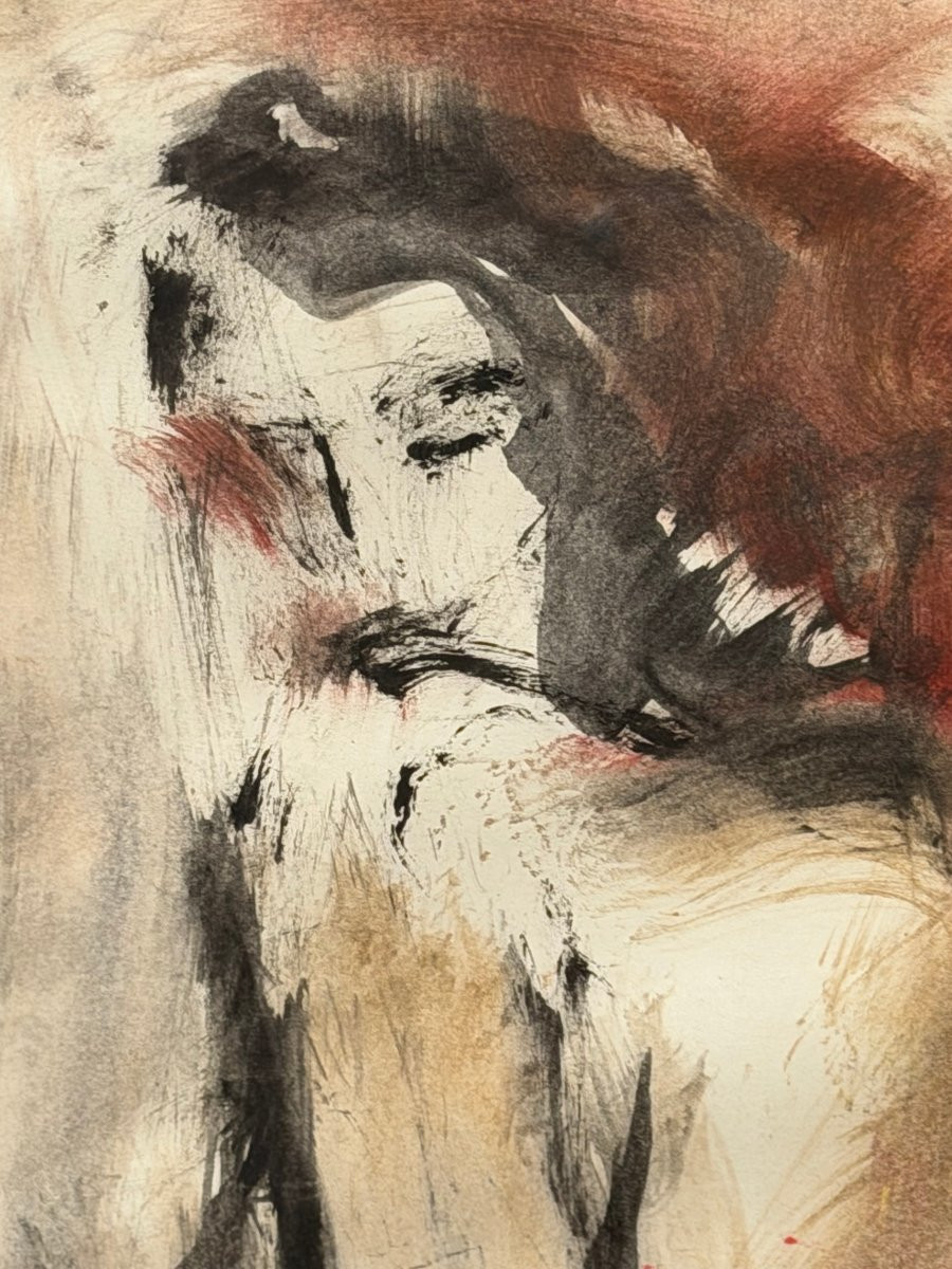 Technique mixte sur papier signé  -photo-4