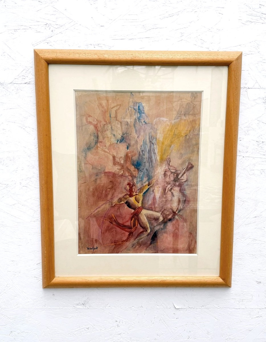 Aquarelle sur papier de Marius WOULFART (1905 - 1991), vers 1940  
