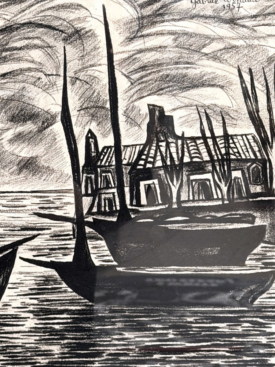 Dessin sur papier de Gabriel ARNAUD, 1956  -photo-3