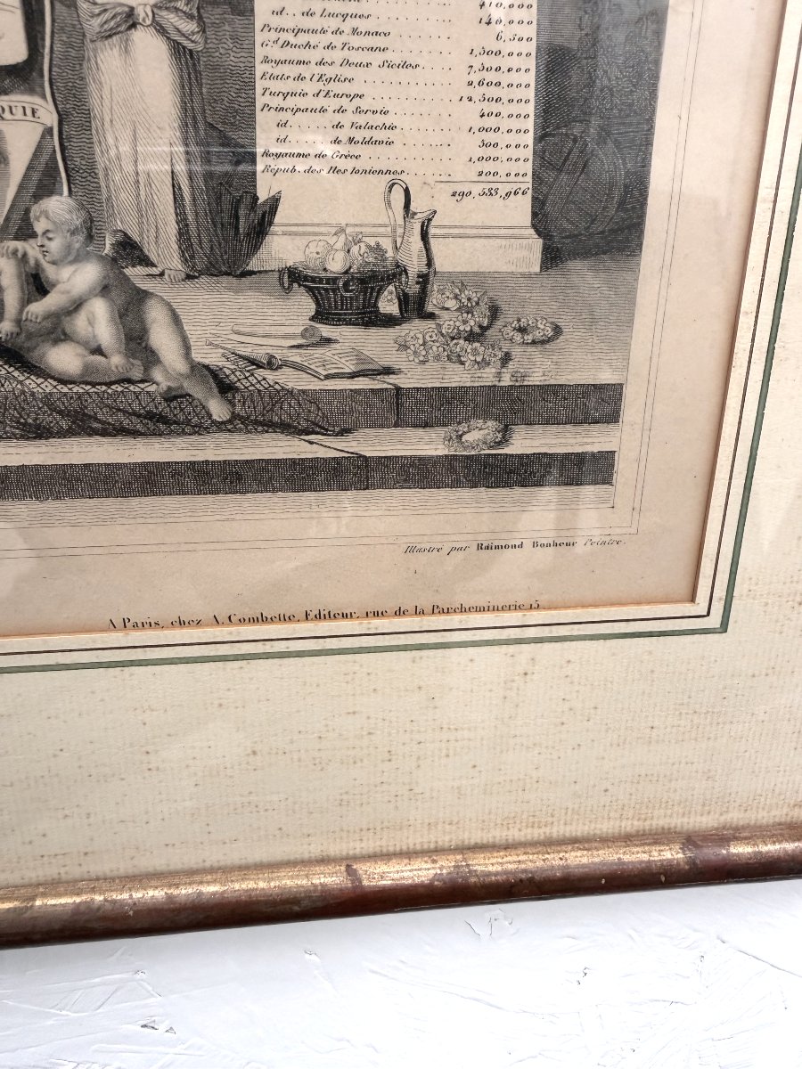 Gravure originale de Victor LEVASSEUR Carte ancienne de l'Europe et limites, 1846  -photo-4