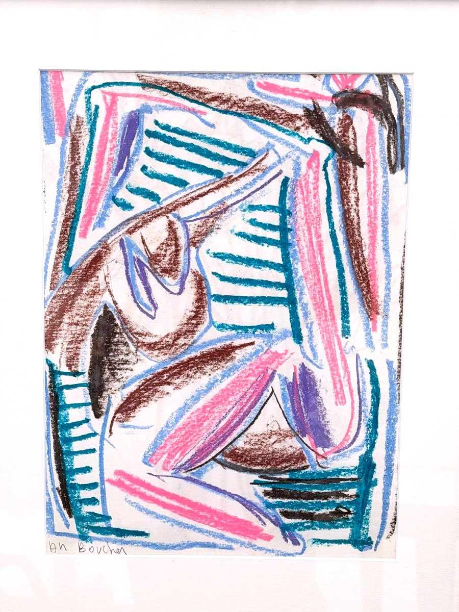 Mixed Media On Paper By Alain Michel Boucher (1944-2020)-photo-2