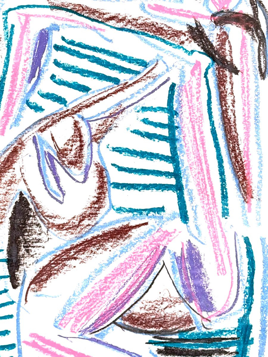 Mixed Media On Paper By Alain Michel Boucher (1944-2020)-photo-3