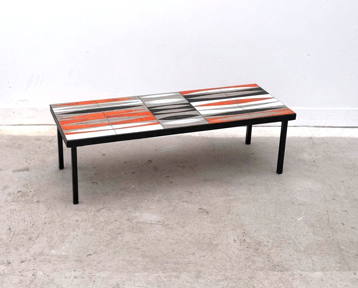 "navette" Coffee Table By Roger Capron In Ceramic, 1950-photo-2