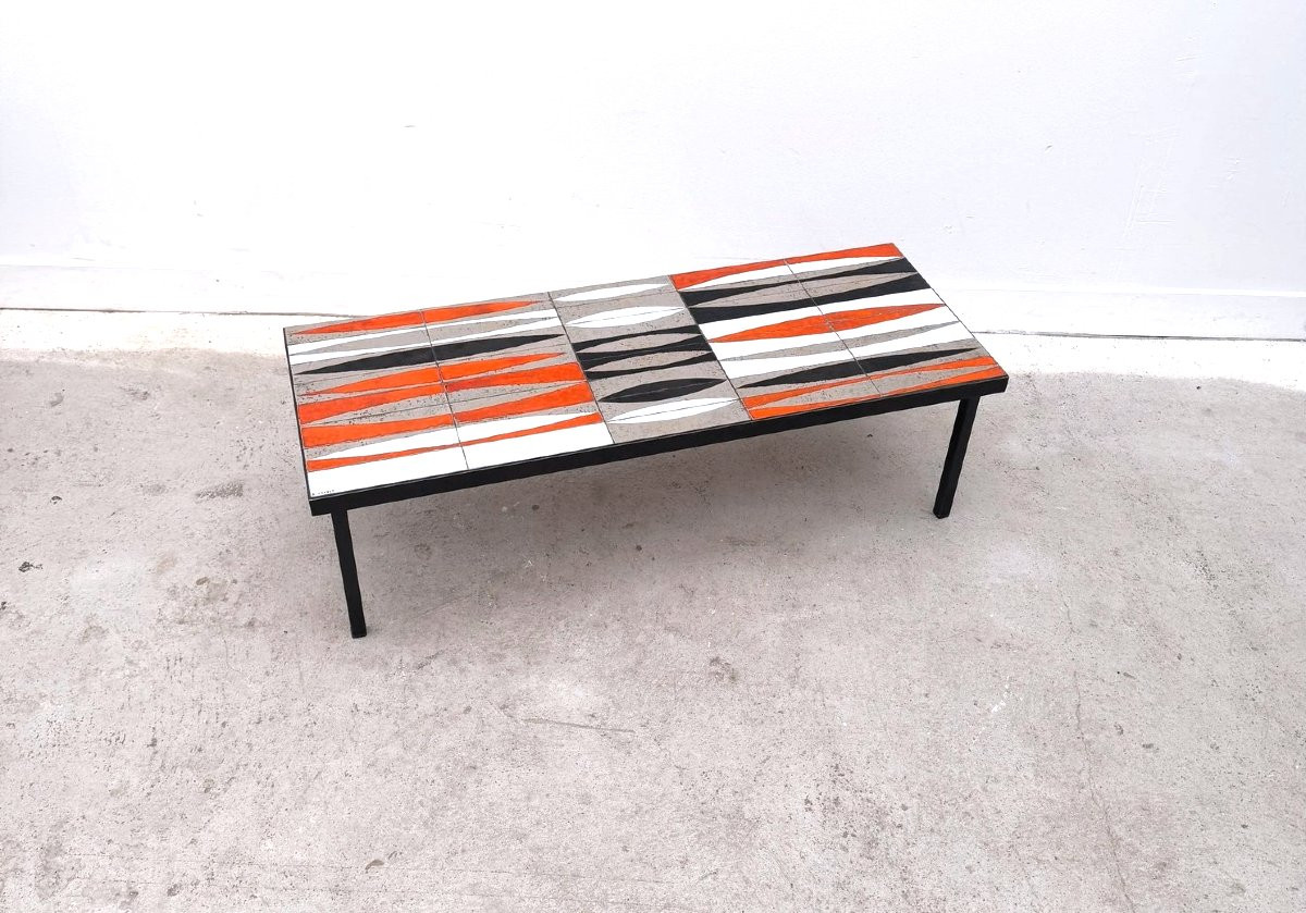 "navette" Coffee Table By Roger Capron In Ceramic, 1950-photo-3