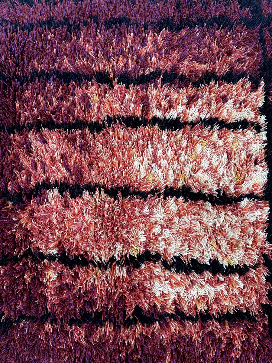 “pirkka” Rug By Laila Mikkonen In Wool, 1960  -photo-4