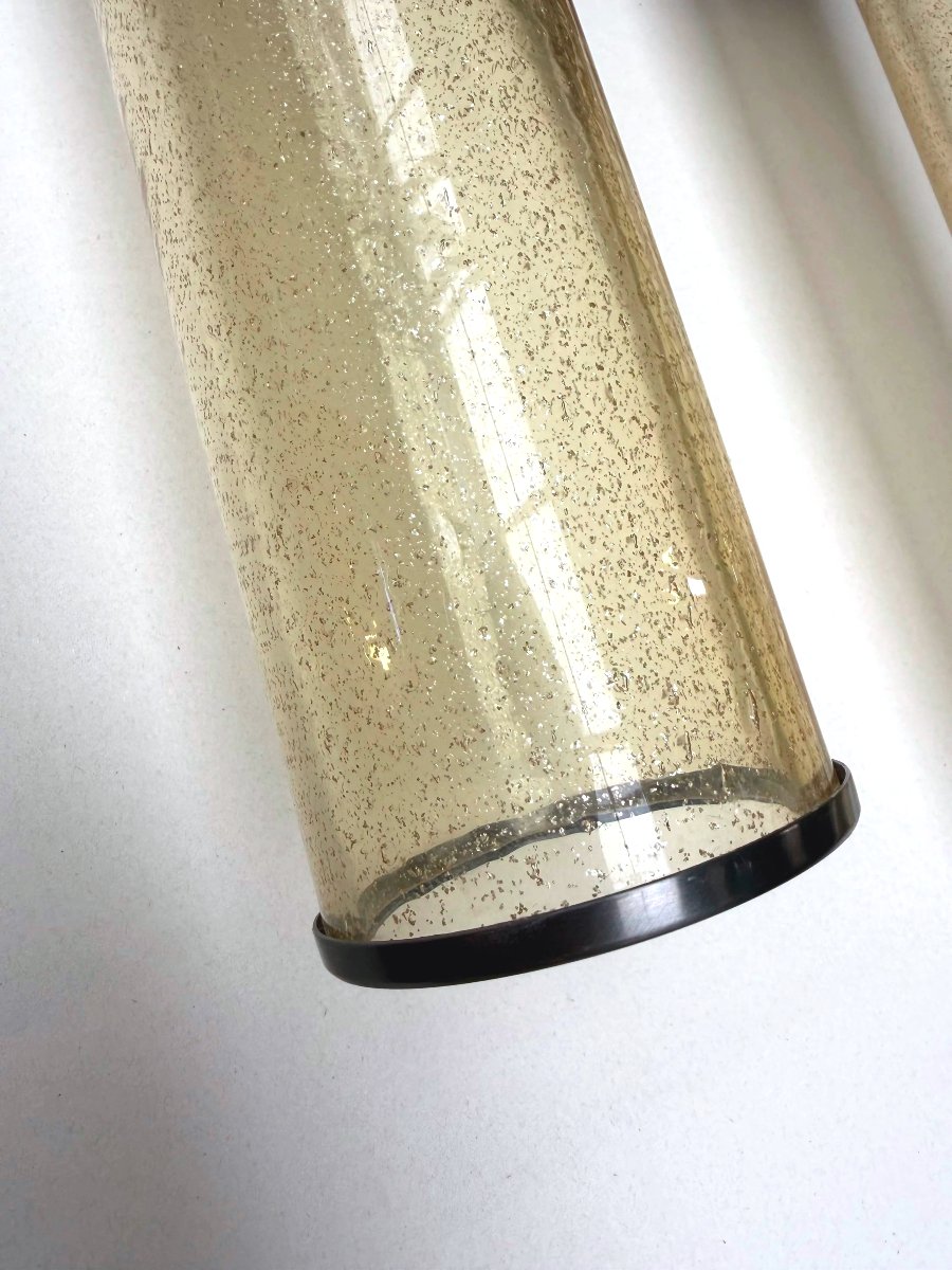 Pair Of Wall Sconces In Metal And Murano Glass, 1980  -photo-2