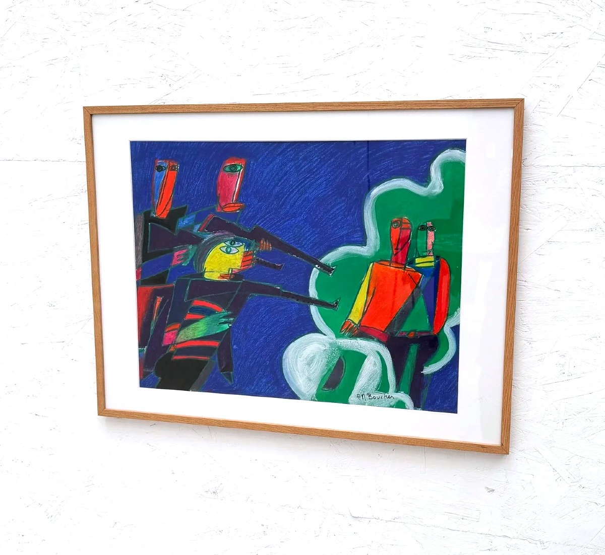 Peinture technique mixte sur papier de Alain Michel BOUCHER (1944-2020)   