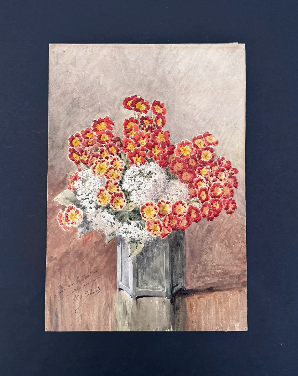 Watercolor On Paper By Henri De Calmels, 19th Century