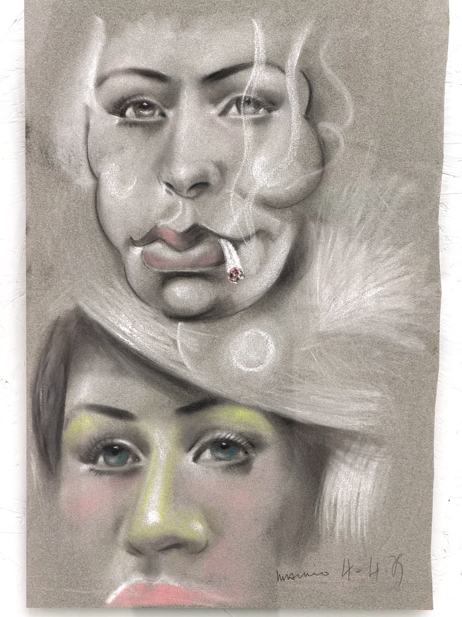 Pastel On Paper By Marino, 1975-photo-3