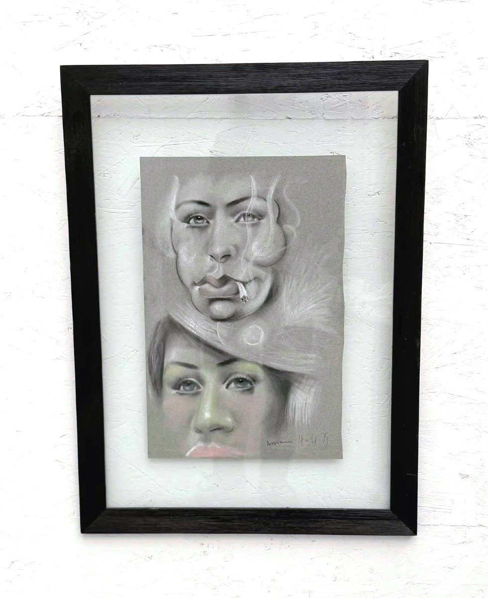 Pastel On Paper By Marino, 1975